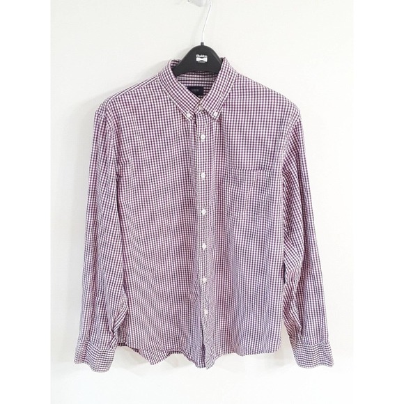 Mens J Crew Summer Button Up Cotton Picnic Plaid Spring Purple Versatile Shirt - Picture 3 of 8